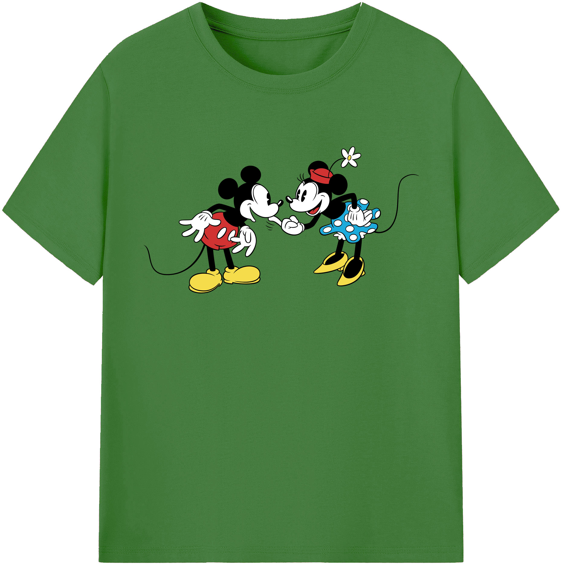 （画像用） ミッキーマウス Mickey Mouse レディースカジュアルプリントTシャツ（綿100％）